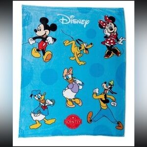 Scentsy Disney Mickey & Friends Blue Blanket fleece NWT 50” x 60”